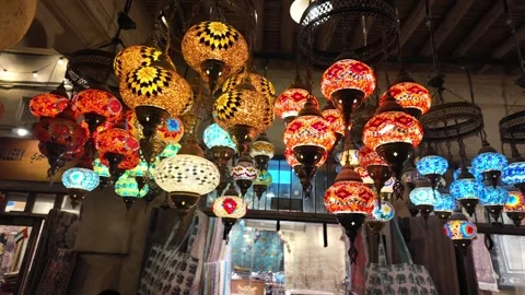 Turkish lights at Souk Al Seef, a vibrant leisure destination along Dubai Creek. 動画素材 332408226