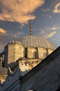 Turkish Mosque surface gradients at Sundown. Stock Photos