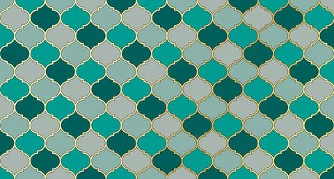 Turkish Mosque Window Vector Seamless Pattern. Ramadan mubarak muslim backgro Illustrazione stock