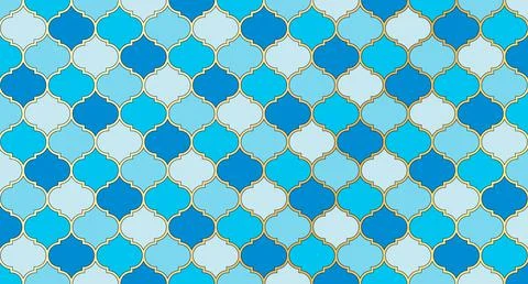 Turkish Mosque Window Vector Seamless Pattern. Ramadan mubarak muslim backgro Stock Illustration