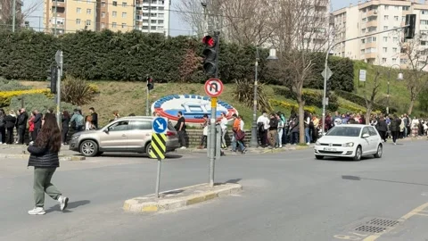 Turkish people head to polling stations for a primary election to endorse detain Stock Footage 304829709