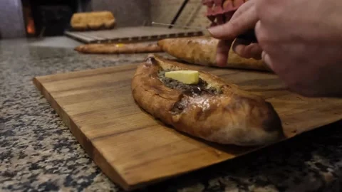 Turkish pide preparation Stock Footage 170117535