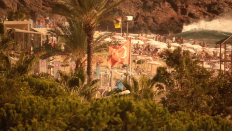 Turkish resort beach Stock Footage 161473632