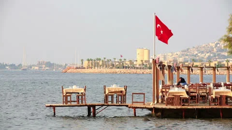 Turkish restaurant table inside water Stock Footage 32423897