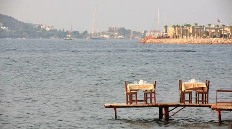 Turkish restaurant table inside water Video stock 32423900