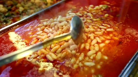 Turkish rice and beans preparing in traditional restaurant, montaged Video stock 55843389