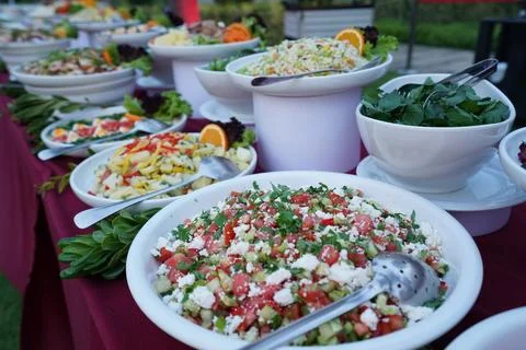 Turkish salad buffet menu Stock Photos