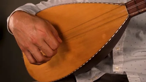 Turkish saz close up Stock Footage 254728833