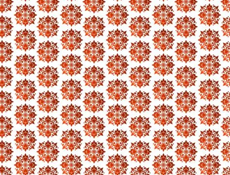 Turkish Seamless Pattern Ornate Red Floral Motif Repeatable Design Stock Illustration