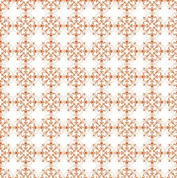 Turkish Seamless Pattern Ottoman Red Floral Heart Motif Repeat Tile Design Stock Illustration