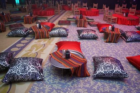 Turkish seating pillows Stock Photos