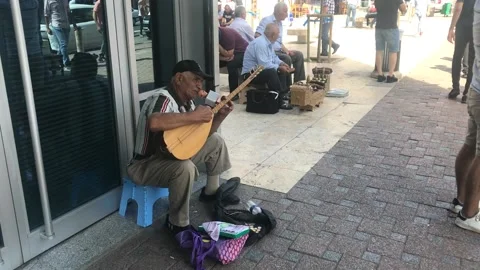 Turkish singing in the street Stock Footage 156807370