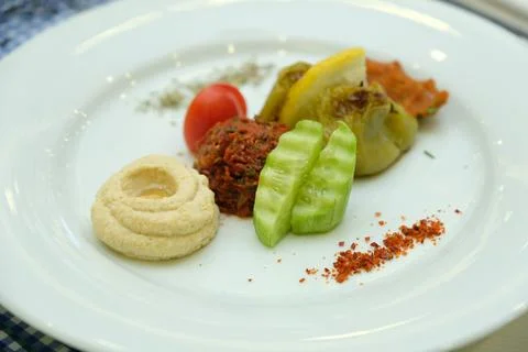 Turkish starter course with appetizers Stock Photos