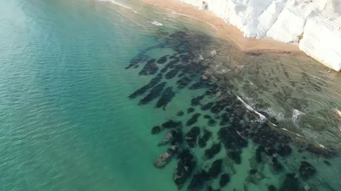 Turkish Steps in Agrigento, Sicily. Drone footage in 4K - Pt. 1 Stockbeeldmateriaal 204848482