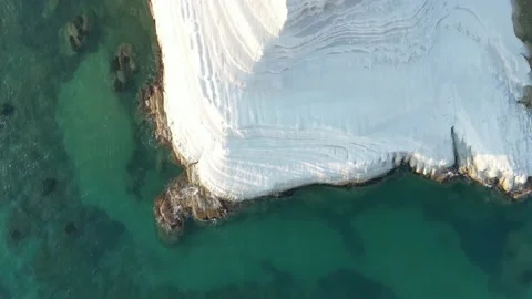 Turkish Steps in Agrigento, Sicily. Drone footage in 4K - Pt. 2 Stockbeeldmateriaal 204848642