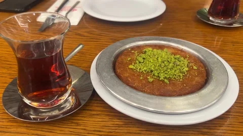 Turkish sweets and tea Stock Footage 325070756