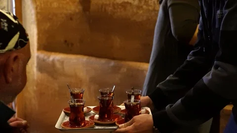 Turkish tea close-up Stock Footage 120363605