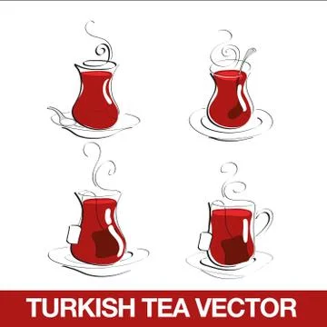 Turkish Tea Cup Stock Illustration
