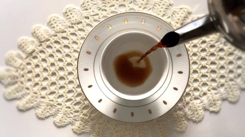 Turkish tea in glass cups. Traditional Turkey tea Stock Footage