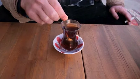 Turkish tea glass Stock Footage 238871003