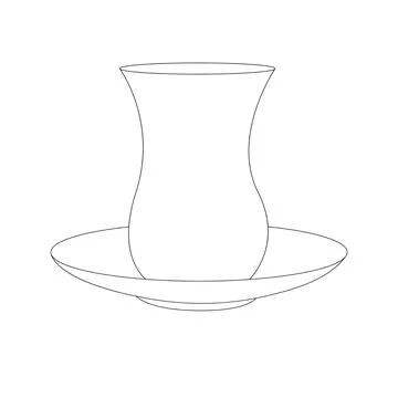 Turkish tea in glass, vector art. Stock Illustration