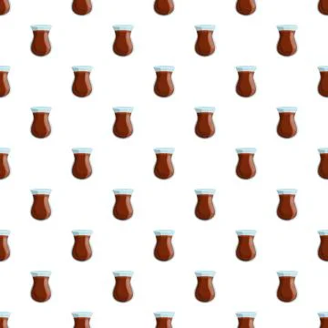 Turkish tea glasses seamless pattern repeating illustration Stock Illustration