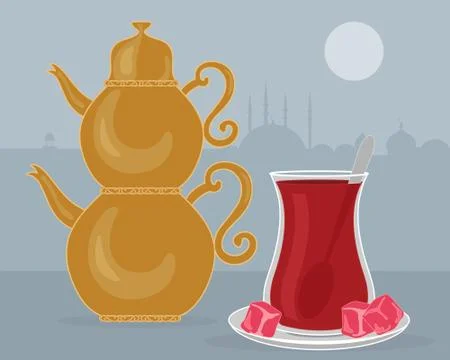 Turkish tea Stock Illustration