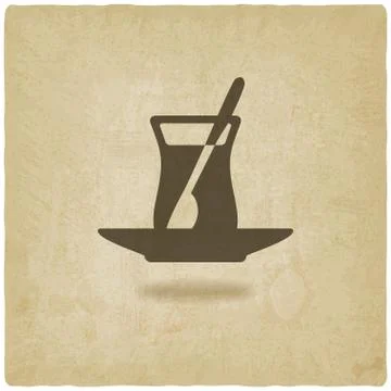 Turkish tea old background Stock Illustration
