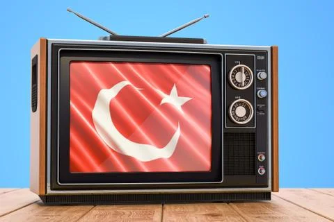 Turkish Television concept, 3D rendering 스톡 일러스트