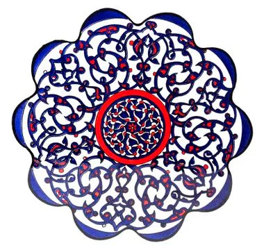 Turkish tile plate - isolated Stock Photos