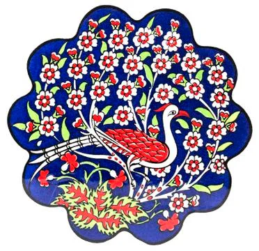 Turkish tile plate - isolated Stock Photos