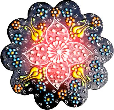 Turkish tile plate - isolated Stock Photos