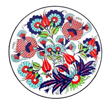 Turkish tile plate - isolated Stock Photos