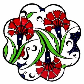 Turkish tile plate - isolated Stock Photos