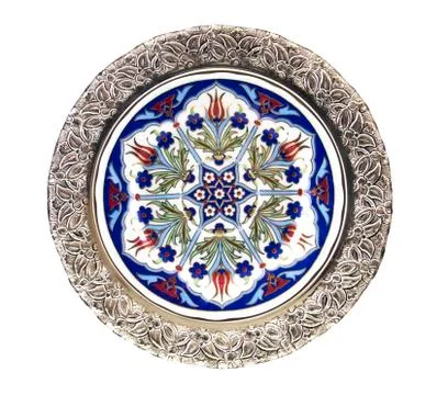 Turkish tile plate - isolated Stock Photos