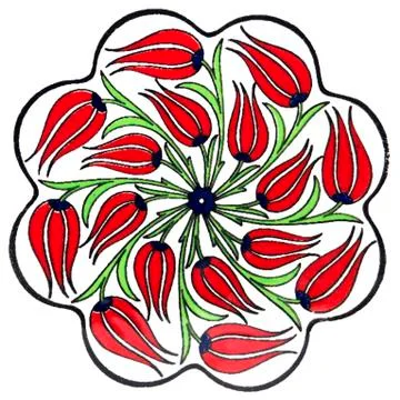 Turkish tile plate - isolated Stock Photos