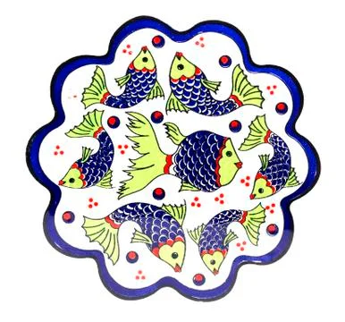 Turkish tile plate - isolated Stock Photos