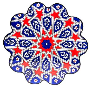 Turkish tile plate - isolated Stock Photos