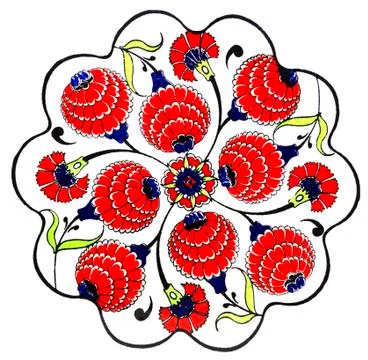 Turkish tile plate - isolated Stock Photos