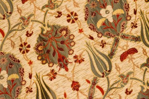 Turkish Tulip and Carnation Patterned Turkish Carpet Stock Photos