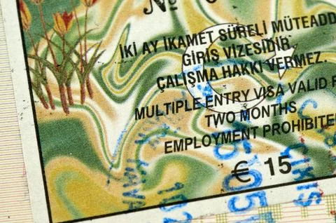 Turkish visa Fotos Stock