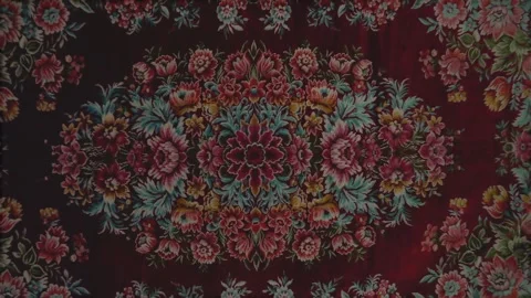 Turkish wall carpet hanging in an old Ottoman house, showcasing traditional 스톡 동영상 333862417
