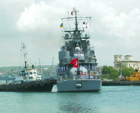 Turkish warship and tugs. #35 Stock Footage 10731953