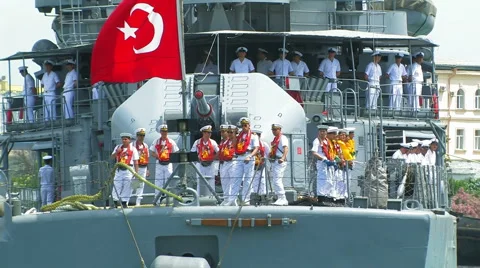 Turkish warship. Stock Footage 5299066