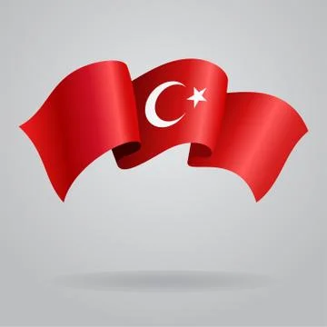 Turkish waving Flag. Vector illustration Stock Illustration