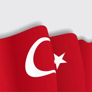 Turkish waving Flag. Vector illustration Stock Illustration