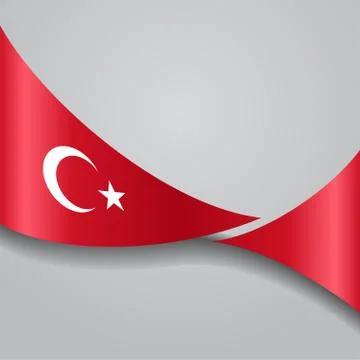 Turkish wavy flag. Vector illustration Stock Illustration