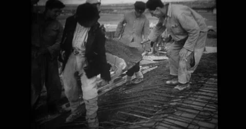 Turkish workers building mausoleum for Mustafa Kemal Ataturk president Stock Footage