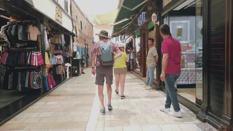 Turkiye walk in the bazaar of Bodrum Stock Footage 202628409