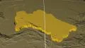 Turkmenistan extruded. Bumps. Graticule. 4k or 4k+ Resolution